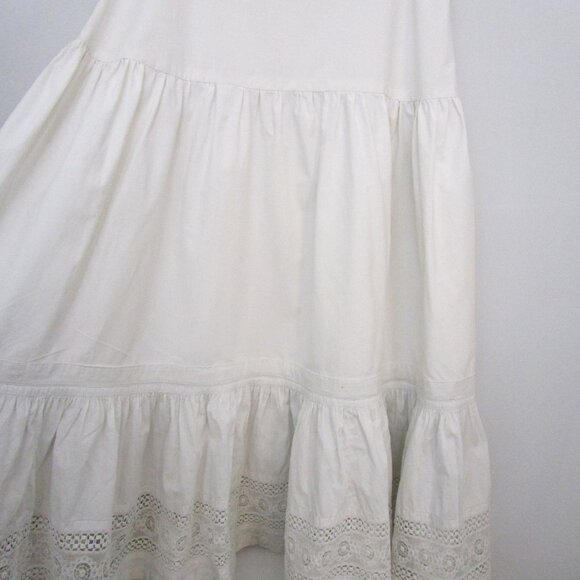 Vintage Edwardian Victorian Crisp White Cotton Lace Petticoat Skirt Flounce Maxi - Picture 1 of 11